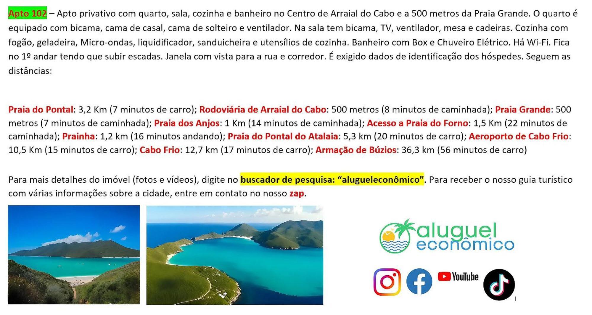 דירות Arraial Do Cabo - Brisas Do Farol - Aluguel Economico מראה חיצוני תמונה