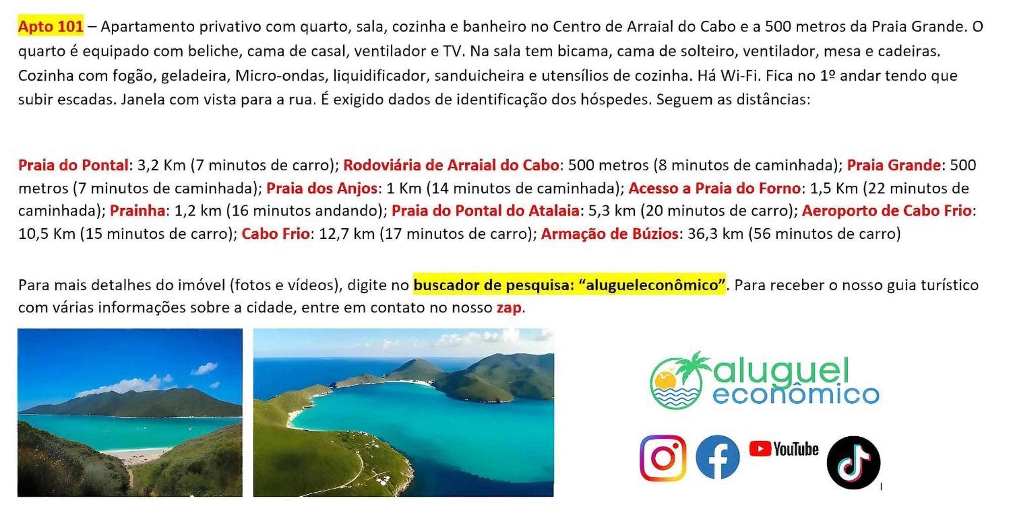 דירות Arraial Do Cabo - Brisas Do Farol - Aluguel Economico מראה חיצוני תמונה